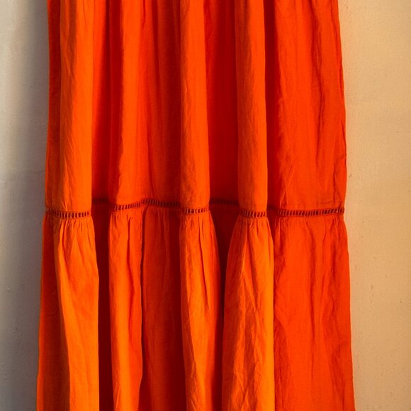 Roberta Freymann Beautiful Bright Orange Summer Maxi Dress - Picture 9 of 11